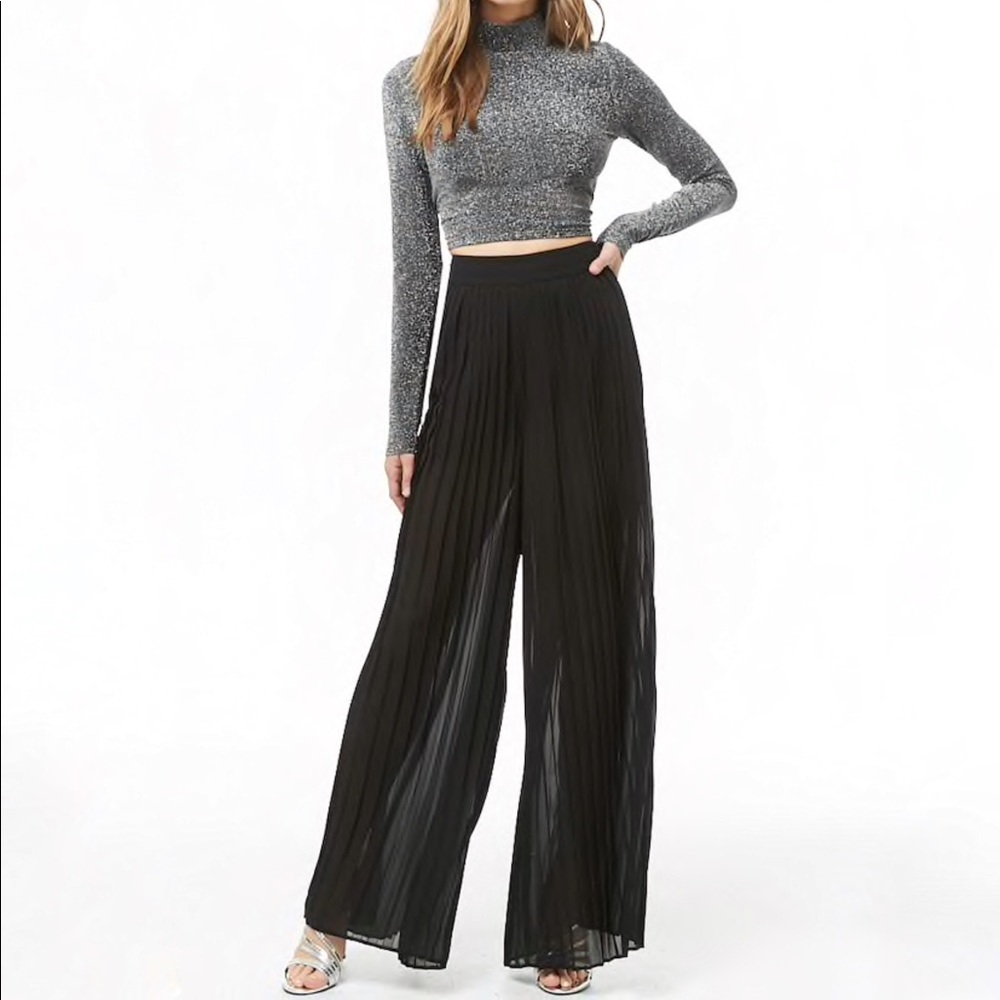 Pleated Palazzo Pants